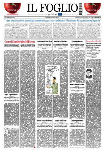 Prima-pagina-il foglio-messina-edizione-di-oggi-27-08-2024